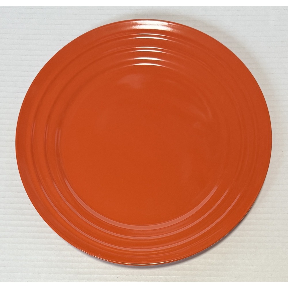 RACHEL RAY Double Ridge - Set of 5 - Dinner Plate 11" - Tangerine Orange